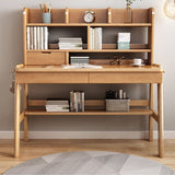 Ave Solid Wood Pink Study Desk with Drawers