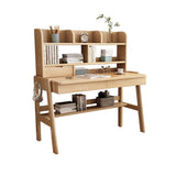 Ave Solid Wood Pink Study Desk with Drawers