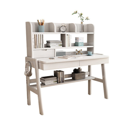 Ave Solid Wood Study Desk with Bookcase