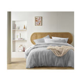 French Linen Silver Quilt Cover Set