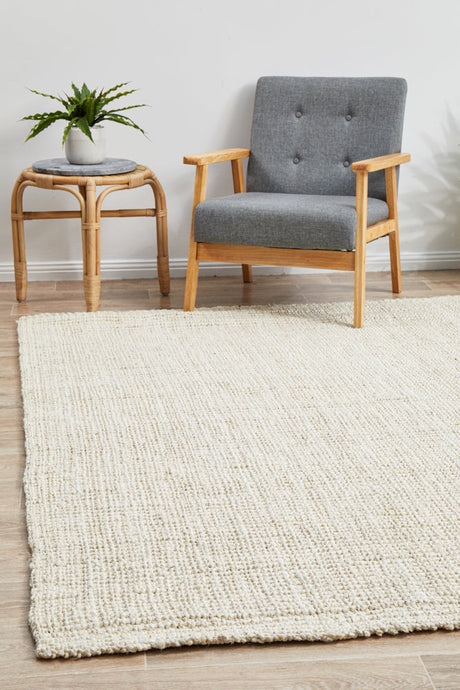 Atrium Barker Bleach Jute Area Rug — 100% Natural Jute, Handcrafted India — Allure Home Collections