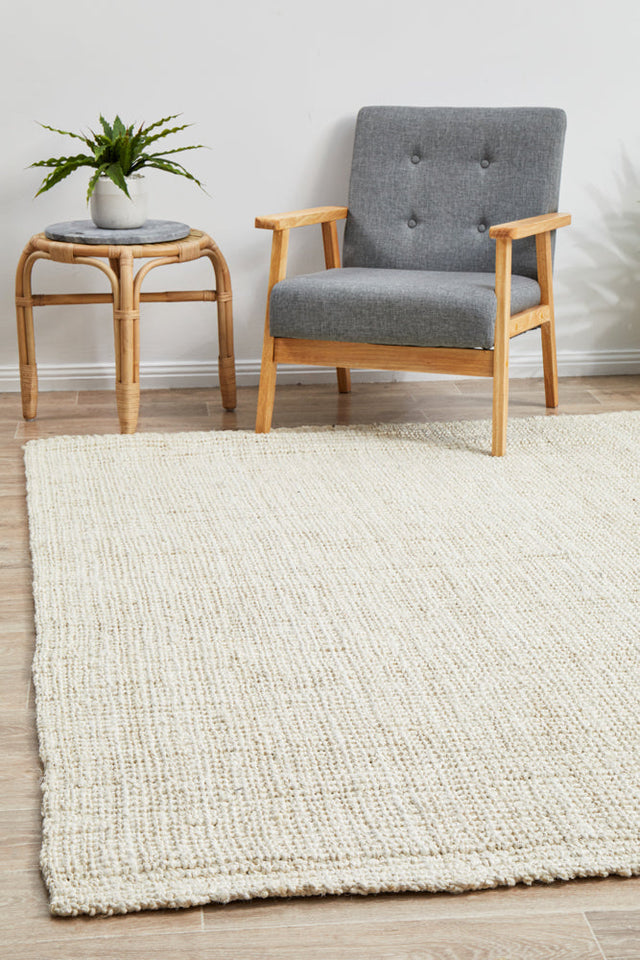 Atrium Barker Bleach Jute Area Rug — 100% Natural Jute, Handcrafted India — Allure Home Collections