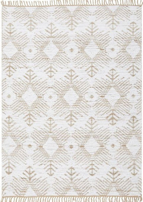 Termez Rosa handcrafted cotton jute flatwoven area rug in a modern living room