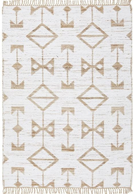 Bodhi Trudy Hand-Loomed Cotton-Jute Flatwoven Rug — Natural, Breathable — Allure Home Collections