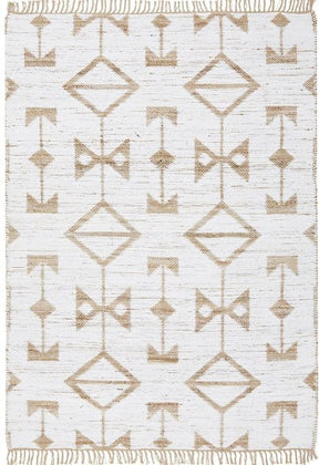 Termez Trudy hand loomed cotton jute flatwoven area rug in a relaxed living space