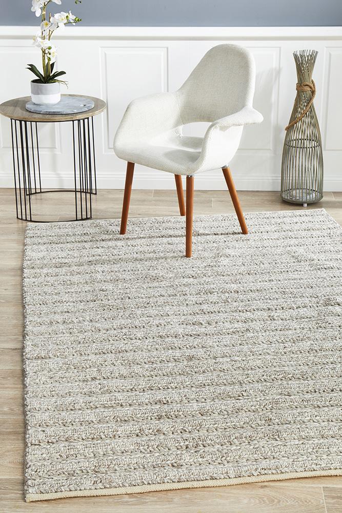 Harvest 801 Natural Handwoven Wool-Viscose Area Rug — 70% Wool, 30% Viscose, 20mm — Allure Home Collections