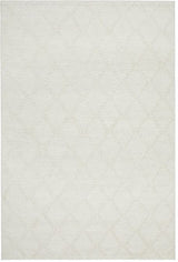 Modern Flatwoven Wool Blend Rug, White 280x190cm
