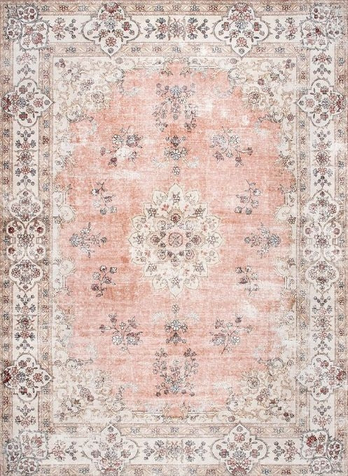 Transitional Bohemian Floor Rug, Peach 300x240cm