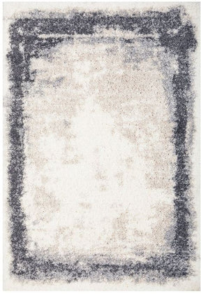 Ghazni cloud shag area rug with high pile in a light serene bedroom
