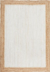 Noosa 333 White Hand-Braided Jute Area Rug — 8mm Coastal Plain Textured — Allure Home Collections