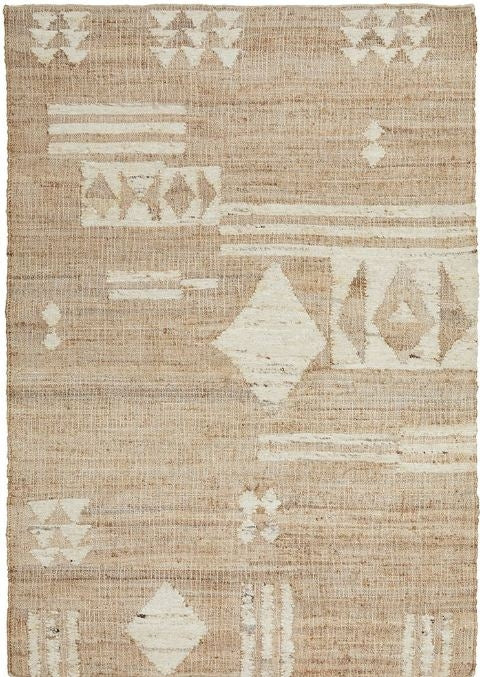 Sahara Abel Hand-Woven Natural Rug — 50% Jute, 35% Wool, 15% Cotton, Flatwoven — Allure Home Collections