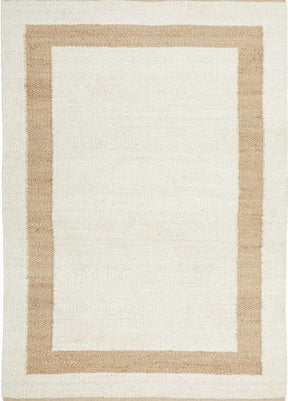 Merv Maria natural jute blend flatwoven area rug in a relaxed coastal living room