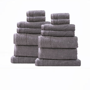 Paros vapour 650 GSM zero twist cotton 14 piece family bath towel set