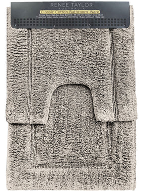Alvor 2200 GSM tufted cotton bath mat and pedestal set in a bathroom