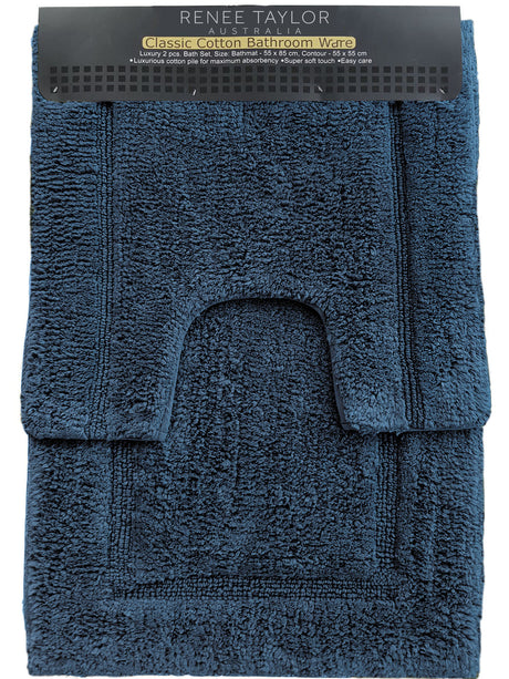 2 Piece 2200 GSM Tufted Bath Mat Set by Renee Taylor – Luxury Plush Absorbent