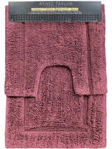 2 Piece 2200 GSM Tufted Bath Mat Set by Renee Taylor – Luxury Plush Absorbent