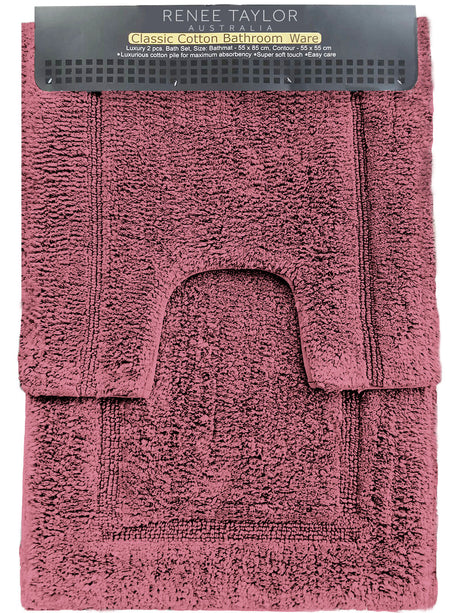 2 Piece 2200 GSM Tufted Bath Mat Set by Renee Taylor – Luxury Plush Absorbent
