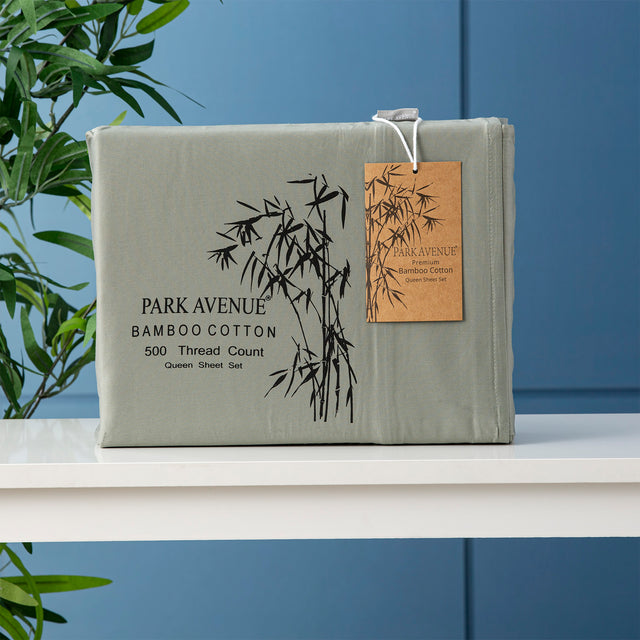 Park Avenue 500TC Bamboo Cotton Sheet Set in Jade — Allure Home Collections