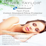 Renee Taylor All Cotton Standard Pillow Protectors — Twin Pack, 300TC, 120gsm Fill — Allure Home Collections