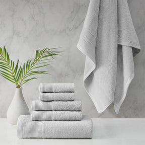 Spetses grey cotton Tencel antimicrobial 6 piece bath towel set