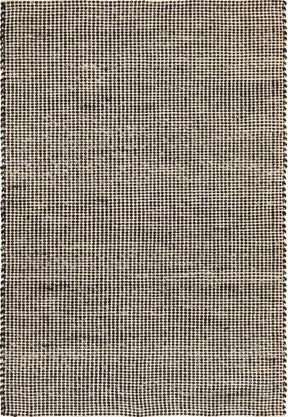 Bijar black hand loomed wool area rug with plain texture in a modern bedroom