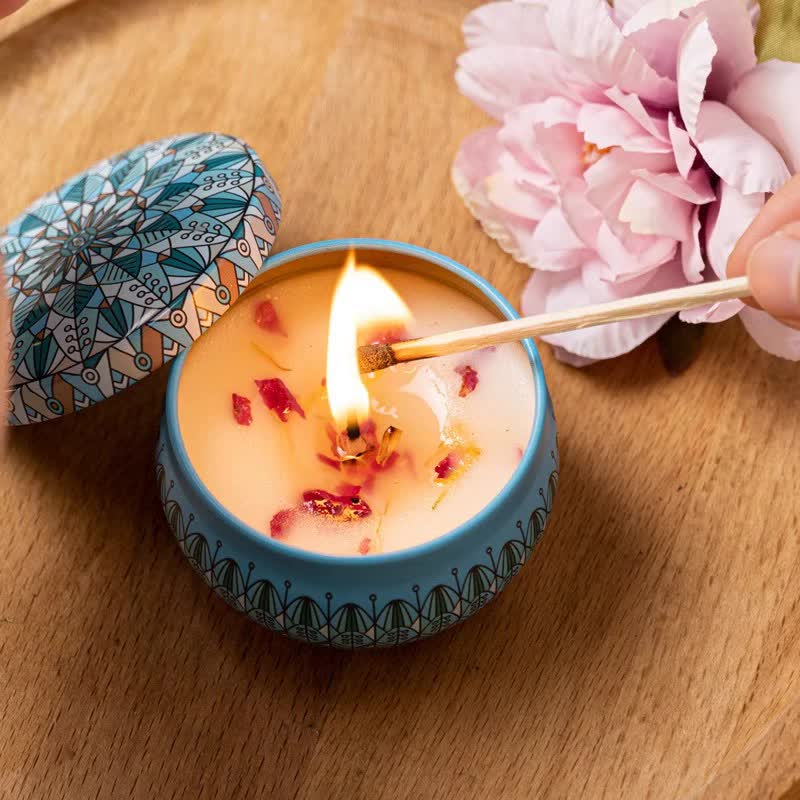 4-Pack Soy Wax Aromatherapy Candle Gift Set — Lavender, Jasmine, Freesia and Gardenia — Allure Home Collections