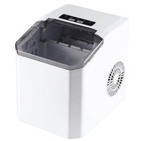 Portable bullet ice maker in white on a kitchen benchtop