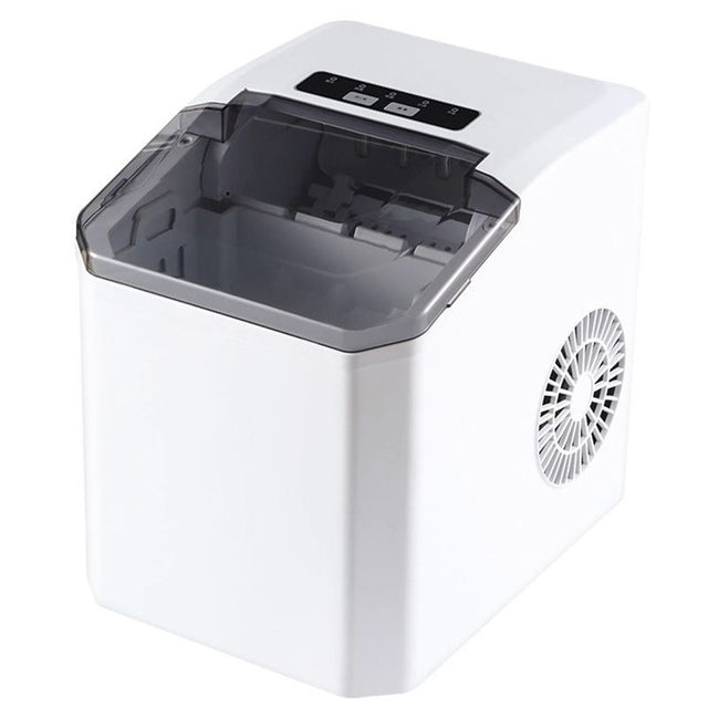 Portable bullet ice maker in white on a kitchen benchtop
