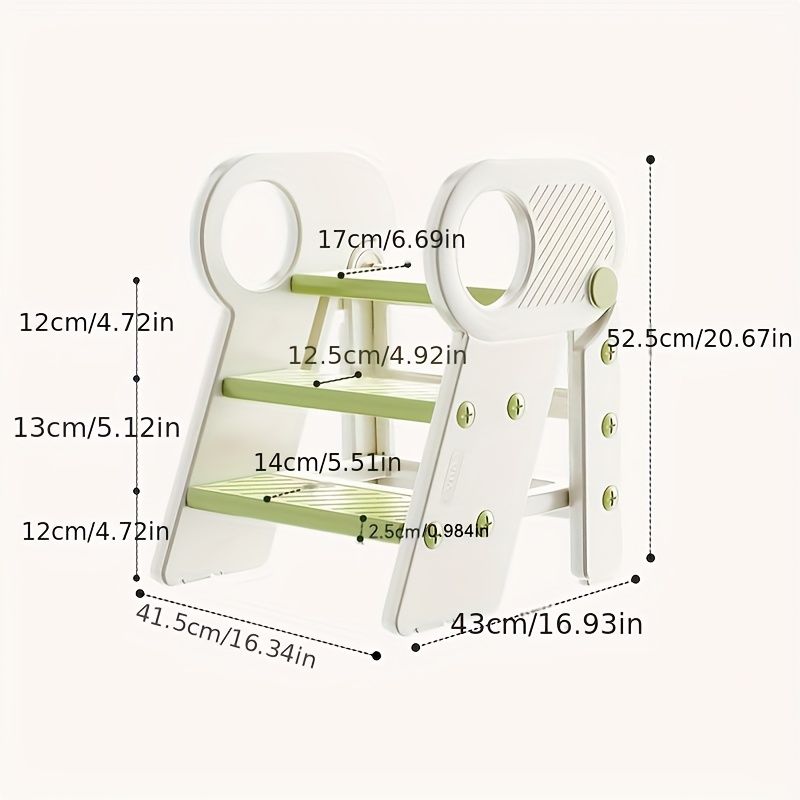 Toddler bathroom step stool, white