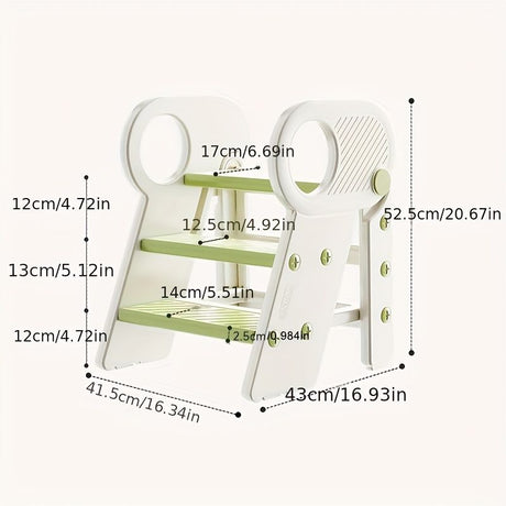 Toddler bathroom step stool, white