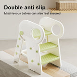 White kids step stool with wide steps