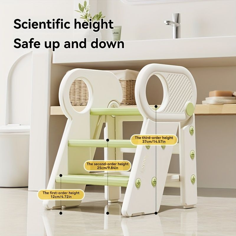 Toddler step stool with sturdy frame