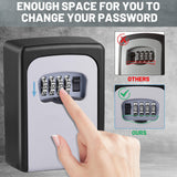 Mosses Combination Key Lock Box, Wall Mounted, Silver