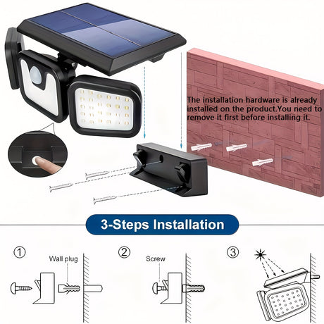 74 LED Solar Motion Sensor Outdoor Wall Light 3 Brightness Modes Wide Angle — Allure Home Collections