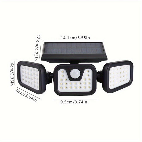 74 LED Solar Motion Sensor Outdoor Wall Light 3 Brightness Modes Wide Angle — Allure Home Collections