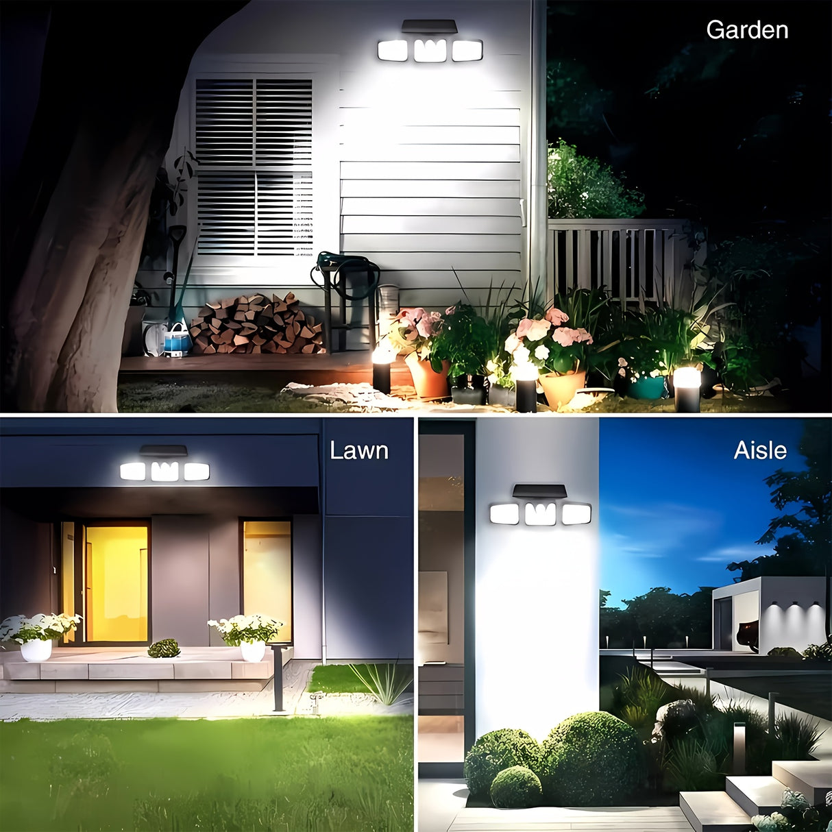 74 LED Solar Motion Sensor Outdoor Wall Light 3 Brightness Modes Wide Angle — Allure Home Collections