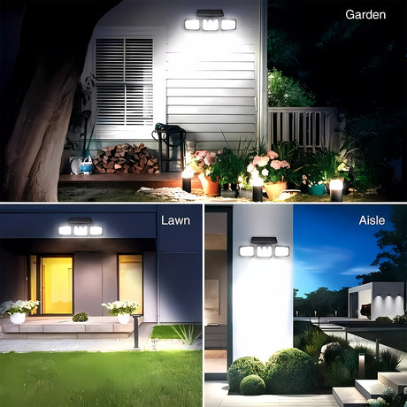 74 LED Solar Motion Sensor Outdoor Wall Light 3 Brightness Modes Wide Angle — Allure Home Collections