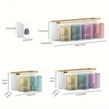Santa Teresa Toothbrush Holder, 4 in 1 Wall Mounted, Toothpaste Dispenser, White