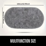 Dark grey oval soft polyester area rug 80 x 160cm view 3