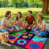 Rydal Waterproof Picnic Mat, Floral Print, Extra Large 198x198cm