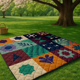 Rydal Waterproof Picnic Mat, Floral Print, Extra Large 198x198cm