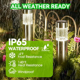 Stainless steel solar pathway light warm white black 4 pack