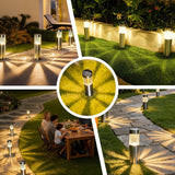 Stainless steel solar pathway light warm white black 4 pack