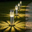 Stainless steel solar pathway light warm white silver 4 pack