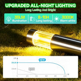 Stainless steel solar pathway light warm white silver 4 pack