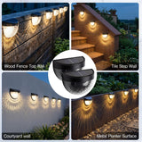 Solar Magnetic Wall Light Warm White Black 4 Pack