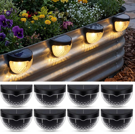 Solar Garden Lights 8 Pack Black Magnetic outdoor light 1