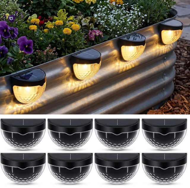 Solar Garden Lights 8 Pack Black Magnetic outdoor light 1