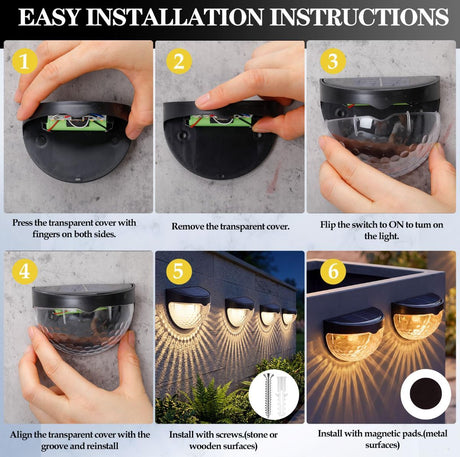 Solar Magnetic Wall Light Warm White White 1 Pack