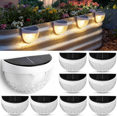 Solar Garden Lights 8 Pack White Magnetic outdoor light 1
